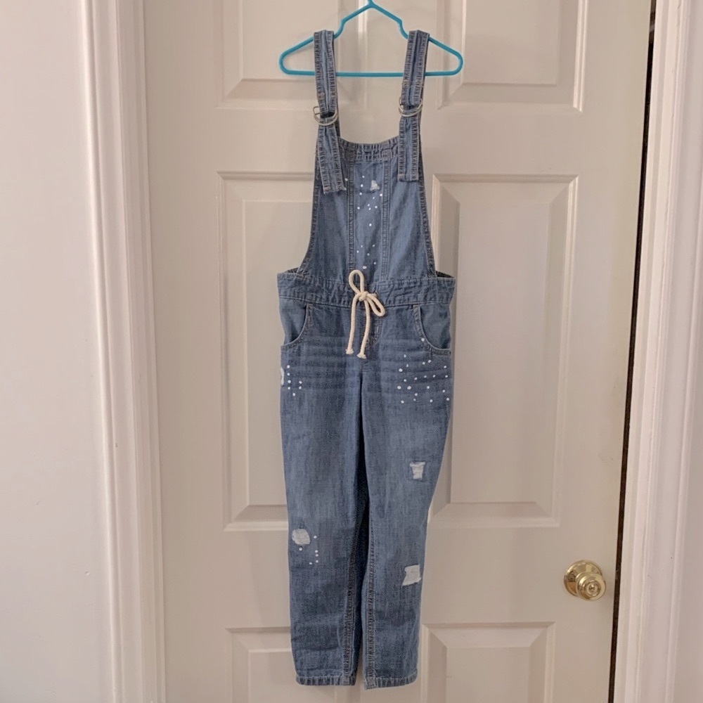 NWT Justice Girls Size 7 Adjustable Denim Overalls